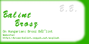 balint brosz business card